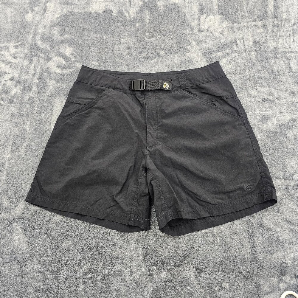 Mountain Hardwear Shorts womens 12 black belted lightweight 100% nylon outdoor